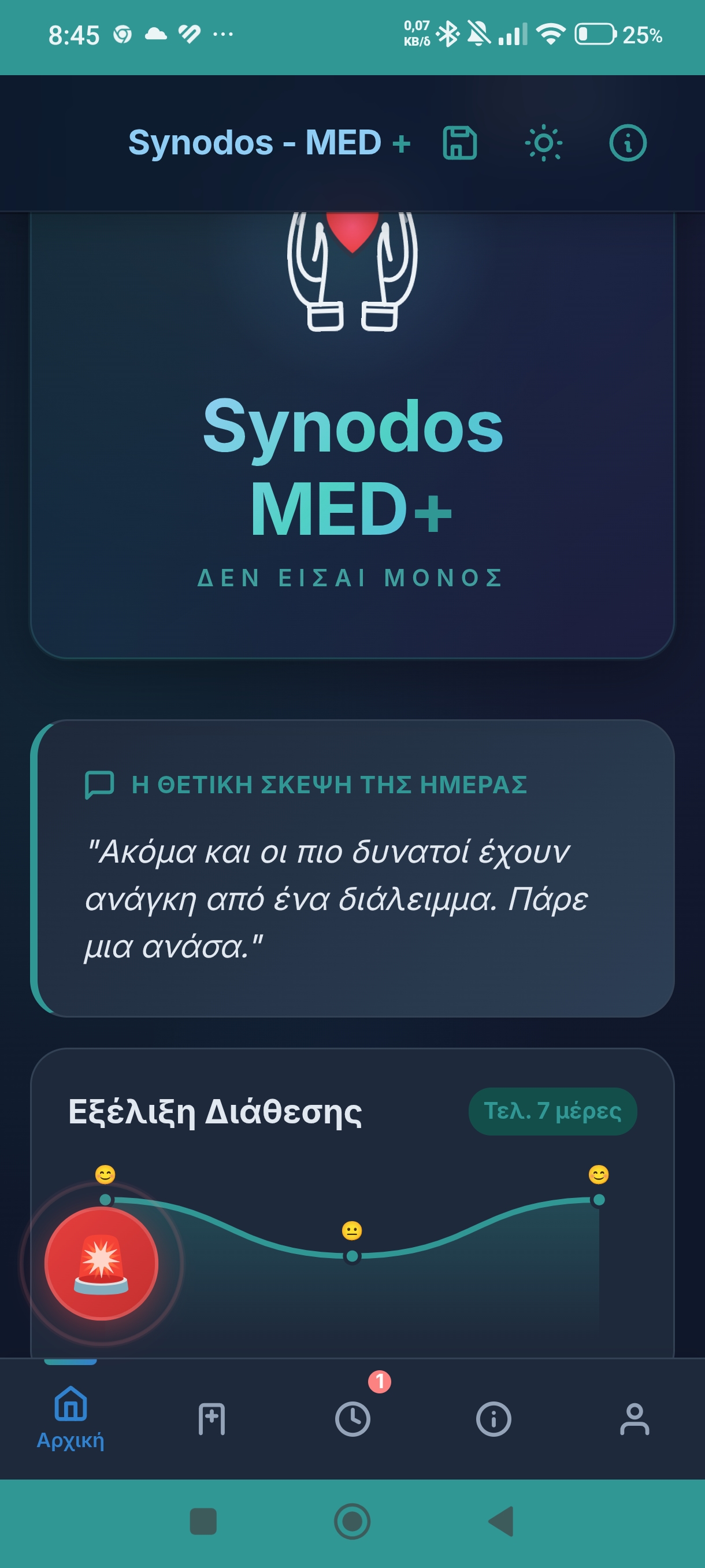 Κεντρική Οθόνη Synodos-Med